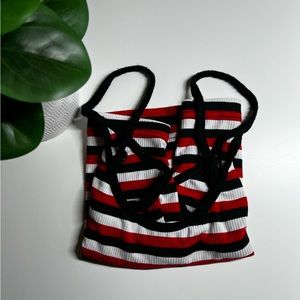 Stripped cropped tank top